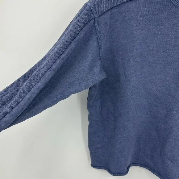 Aerie Blue Cropped Sweatshirt Size Small - Picture 3 of 7